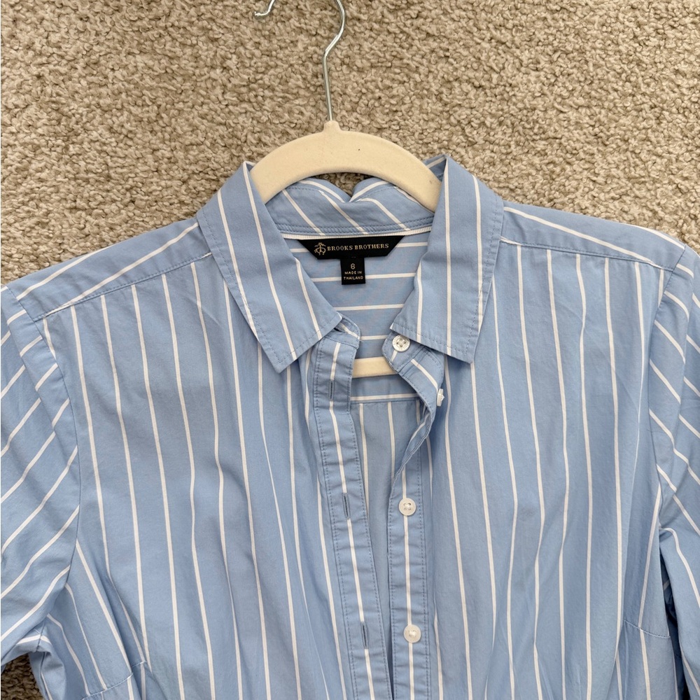 Brooks Brothers Light Blue Striped Midi Dress - Picture 2 of 2
